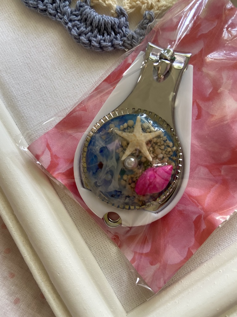 海の貝殻爪切り ピンク