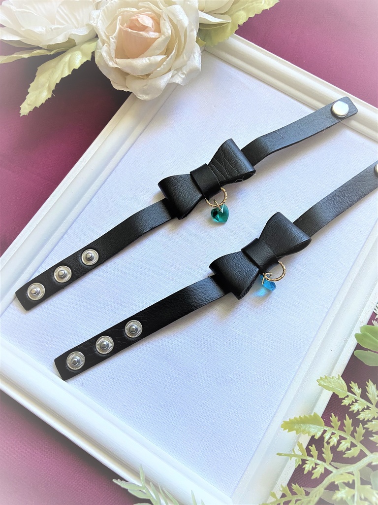 リボンブレスレット 腕輪 ハートチャーム