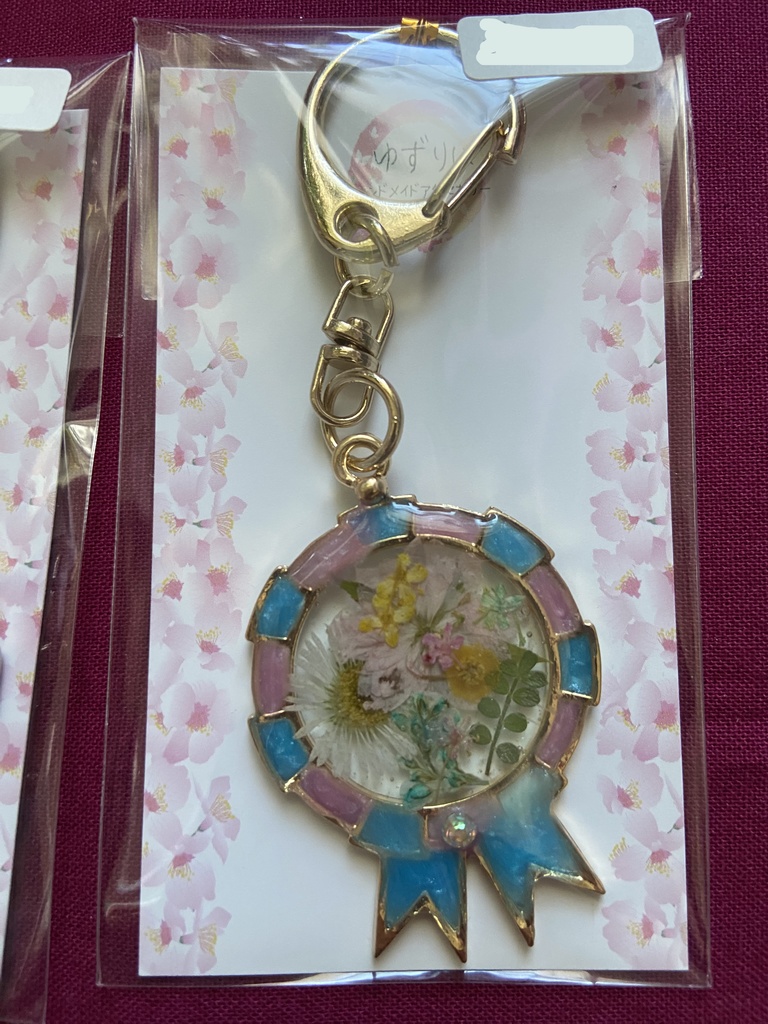 ロゼット風 お花のキーホルダー