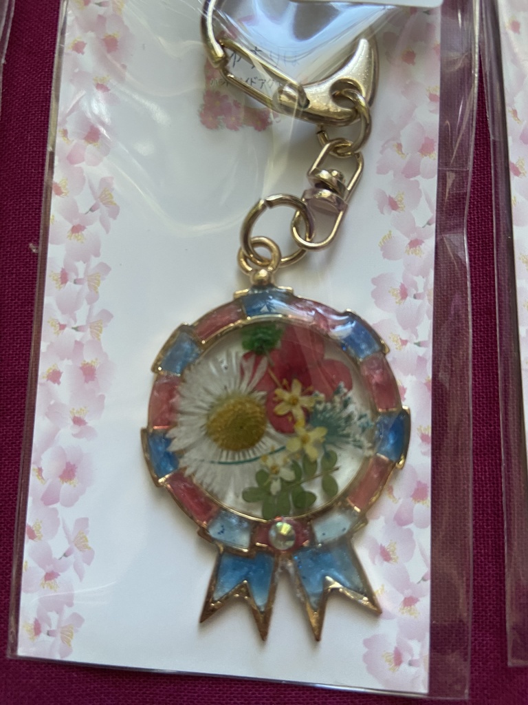 ロゼット風 お花のキーホルダー