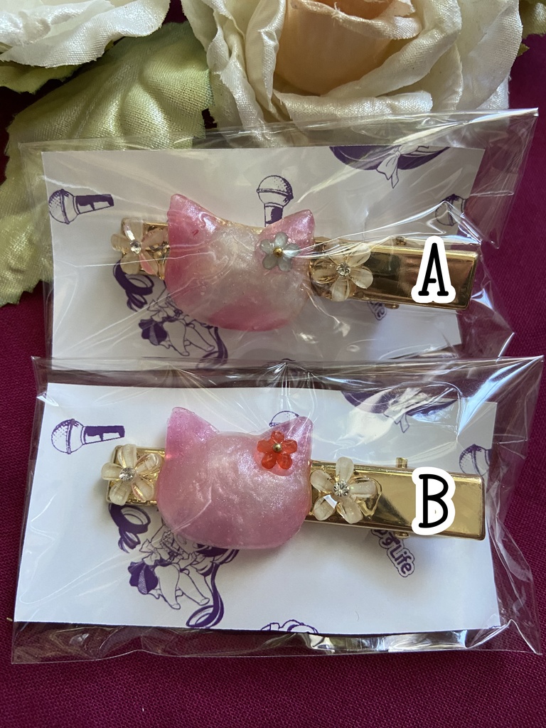 にゃんこちゃんのヘアクリップ