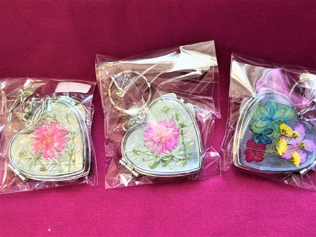 お花がいっぱいミラーキーホルダー