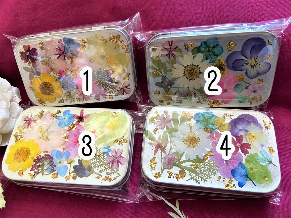 お花いっぱい小物入れ 缶ケース