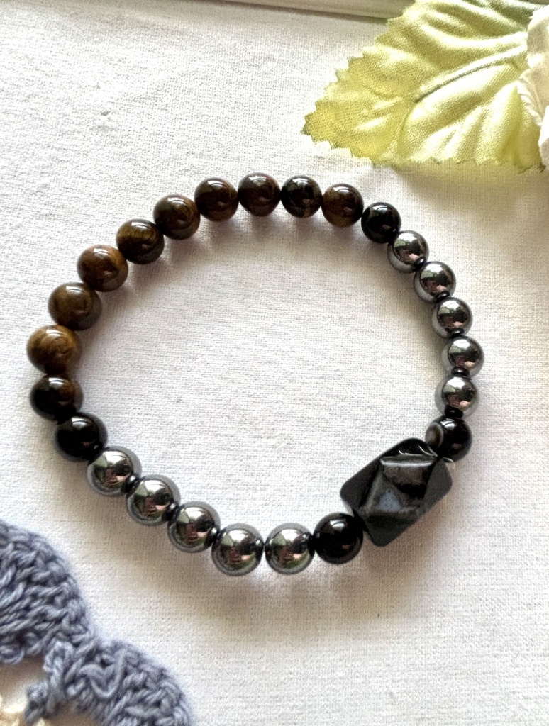 タイガーアイ×テラヘルツ 勝負運を引き寄せる黒鋼ブレスレット N22