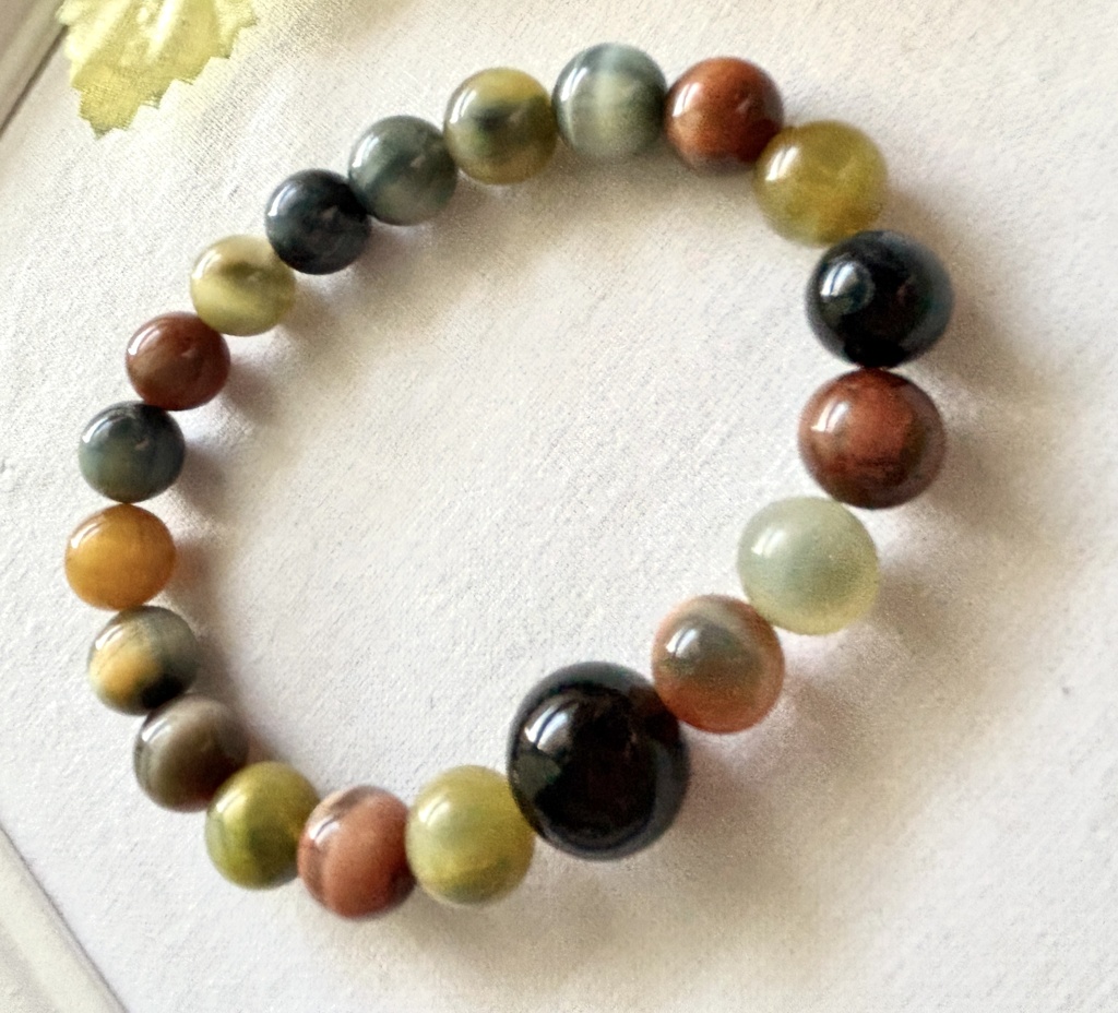 全方位の運を引き寄せる カラフルタイガーアイブレス N33