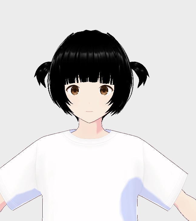 short hair  Twin tails