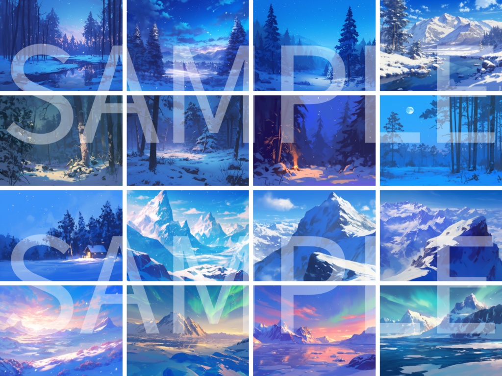 【背景素材】冬の背景素材100枚(比率4:3サイズ)