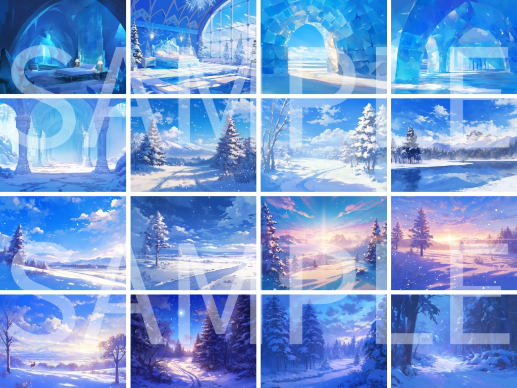 【背景素材】冬の背景素材100枚(比率4:3サイズ)