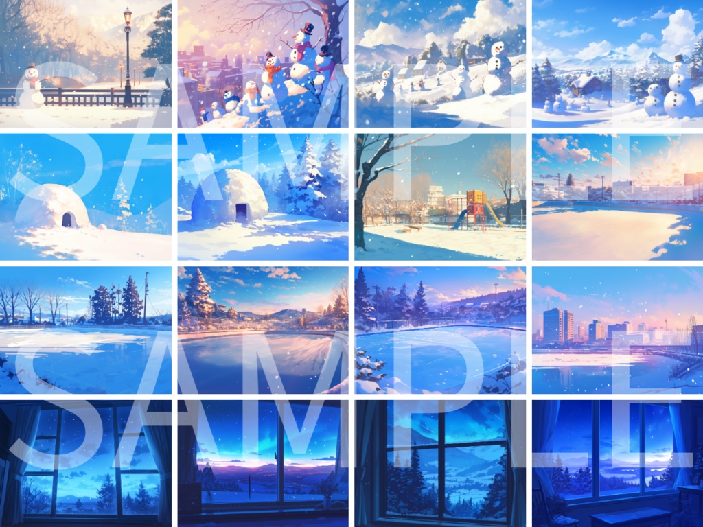 【背景素材】冬の背景素材100枚(比率4:3サイズ)