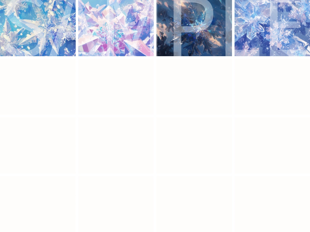 【背景素材】雪の結晶の背景素材100枚(比率4:3サイズ)