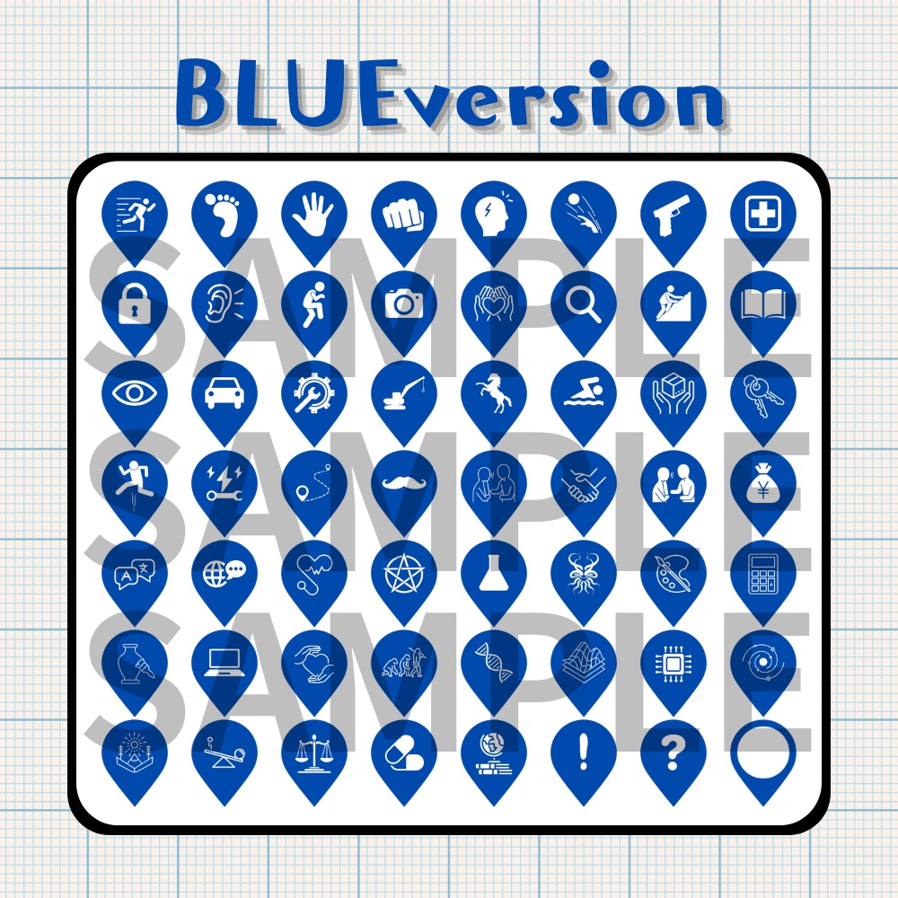 【動く素材】ぴょこぴょこ動くCoC探索技能ピン56種類