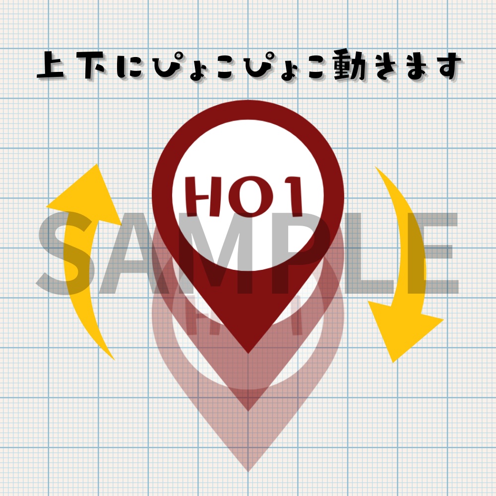 【動く素材】ぴょこぴょこ動くCoCキャラコマピン9種類×10色