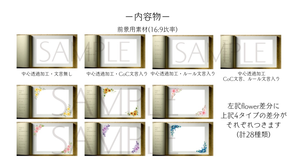 【ココフォリア部屋素材】flower album✿CoC用ルール差分付