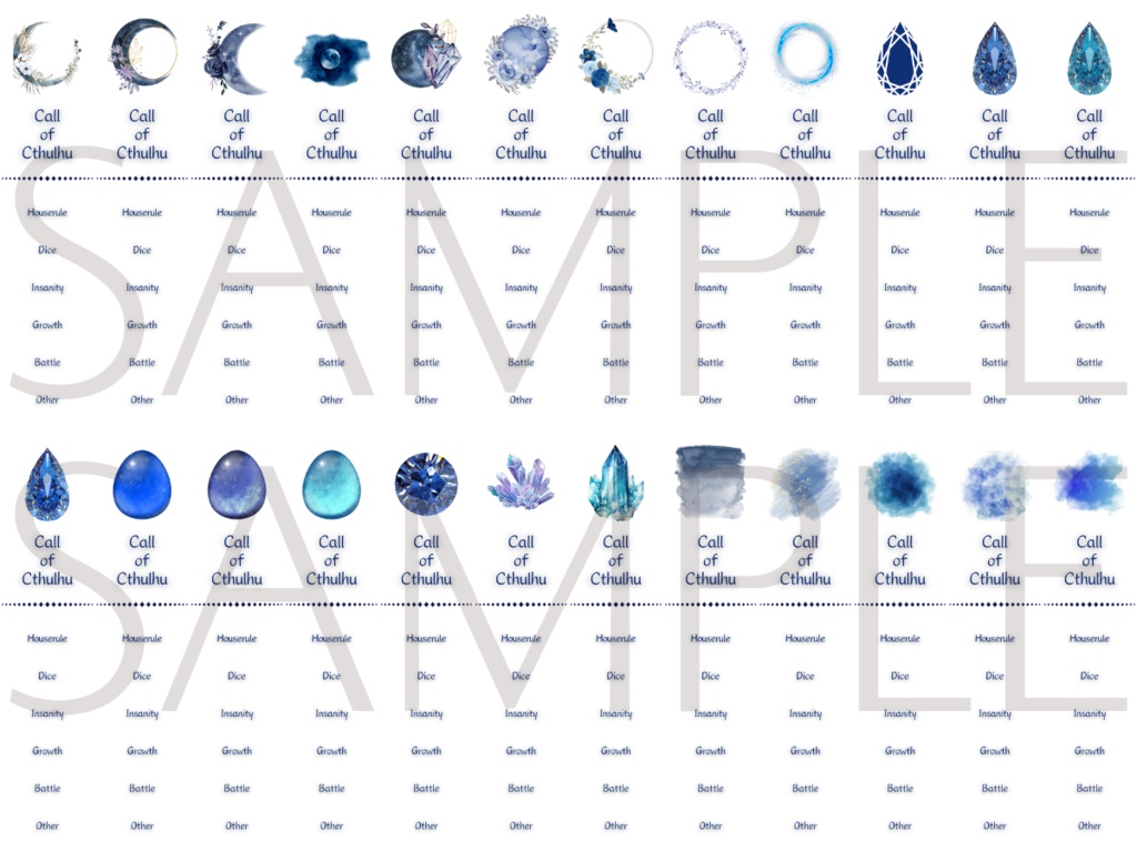 【ココフォリア部屋素材】blue系ルール素材100種類💎