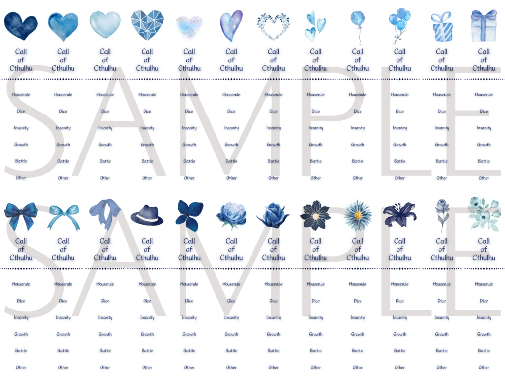 【ココフォリア部屋素材】blue系ルール素材100種類💎