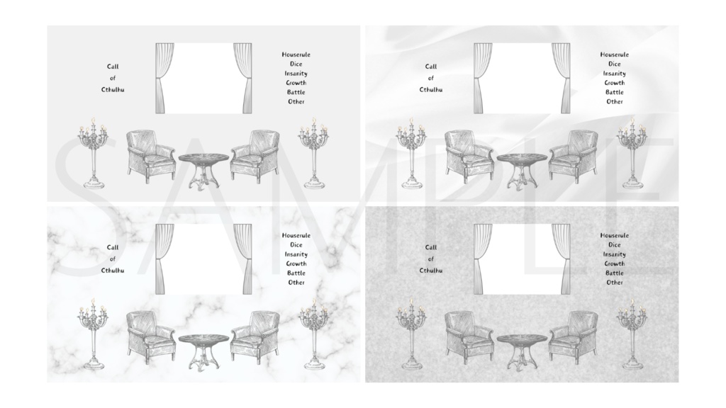 【ココフォリア部屋素材】20種類!rooms🚪CoC用ルール文言付
