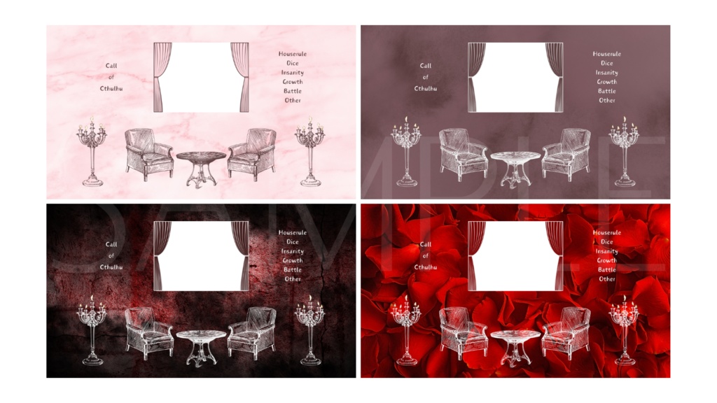 【ココフォリア部屋素材】20種類!rooms🚪CoC用ルール文言付