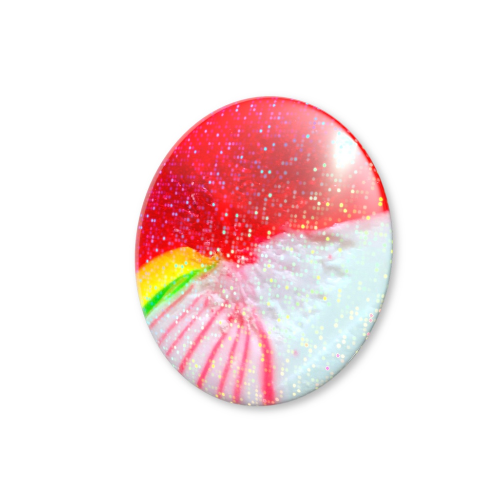 赤オクチュンダン(韓国の伝統の飴) バッジ red Okchundang (Korean traditional candy) badge