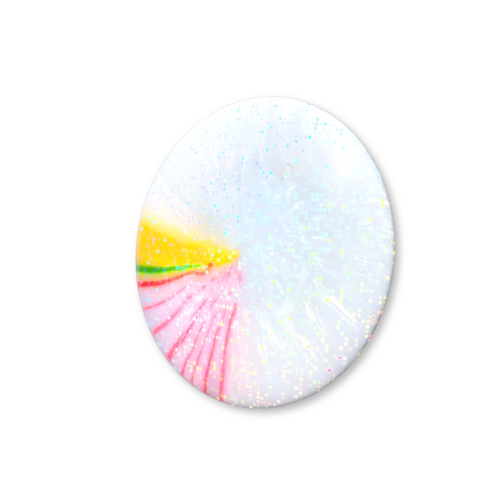 白オクチュンダン(韓国の伝統の飴) バッジ white Okchundang (Korean traditional candy) badge