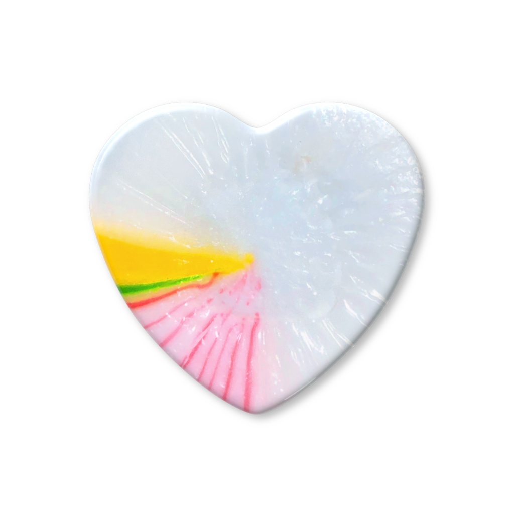 白オクチュンダン(韓国の伝統の飴) ハートバッジ white Okchundang (Korean traditional candy) heart badge