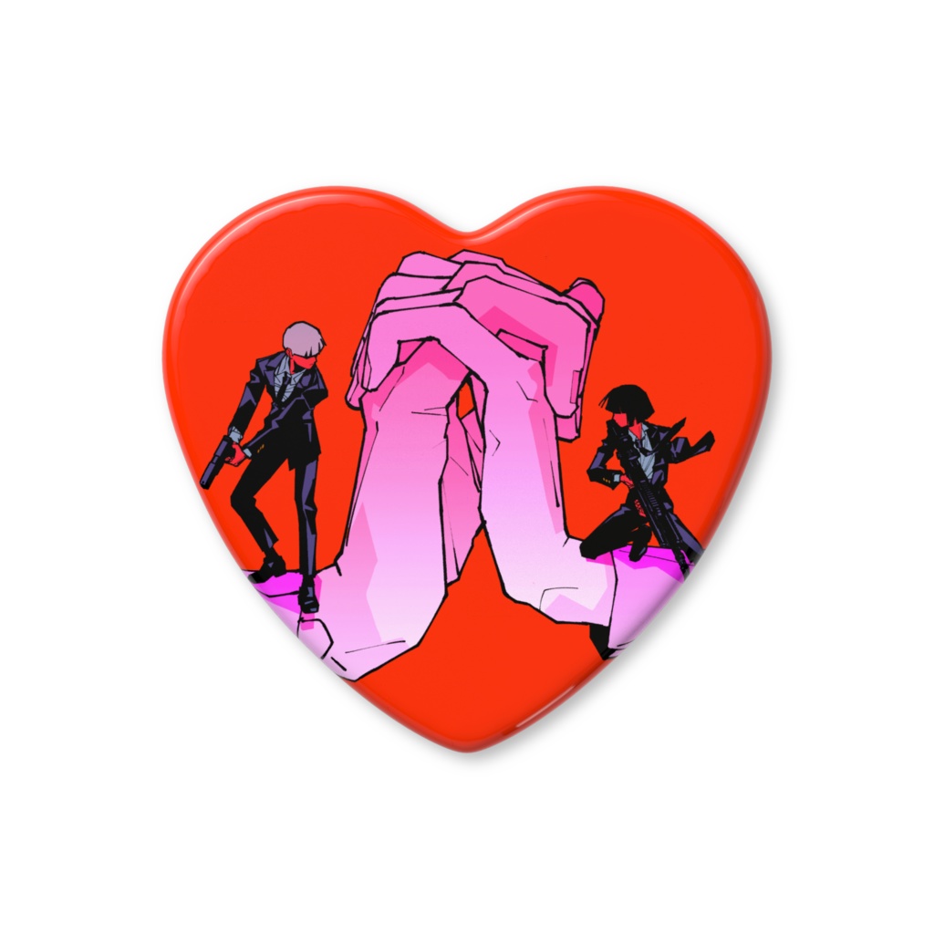 イラスト「不信」 ハートバッジ Illustration 「Trust Issue」 heart badge