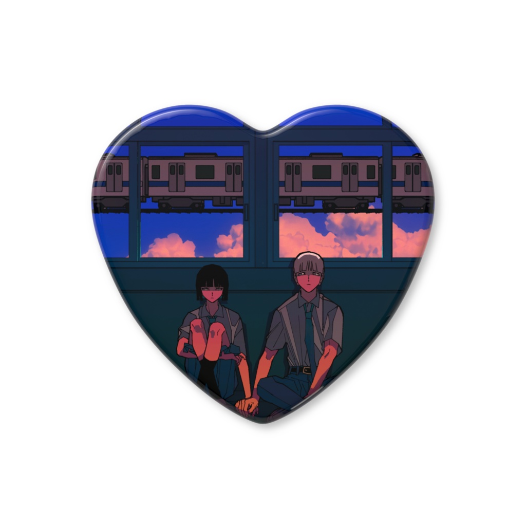 イラスト「乗車拒否」 ハートバッジ Illustration 「Denial」 heart badge
