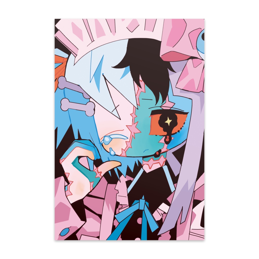 ゾンビメイド ビビちゃん ほっぺハート 葉書 zombie maid Vivi cheek heart postcard