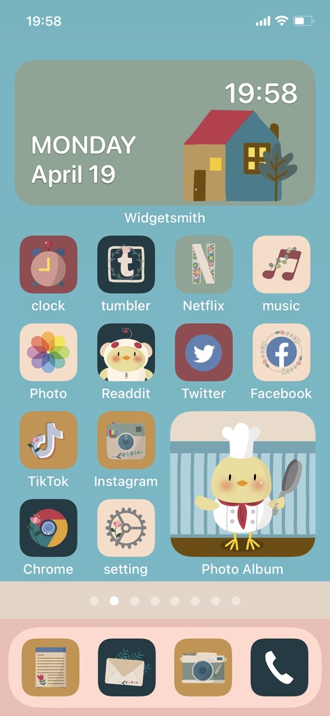 Handwritten Kawaii icon 100 (Chick)ひよこ