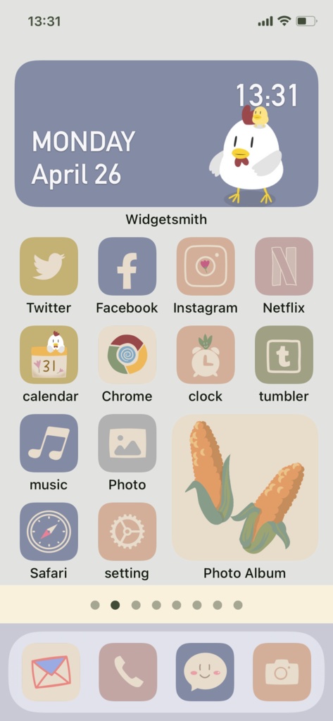 Hand drawn Kawaii icon 100(chicken)