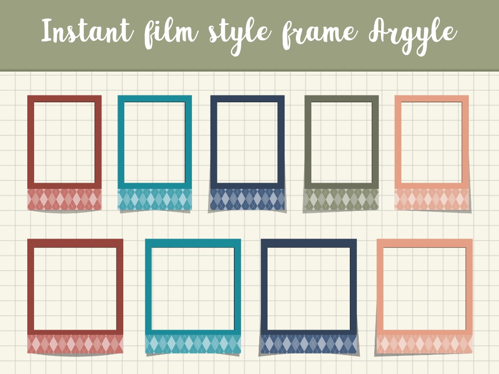 Instant Film Style Frame Argyle インスタントフィルム風フレームアーガイル Meg Meg Booth