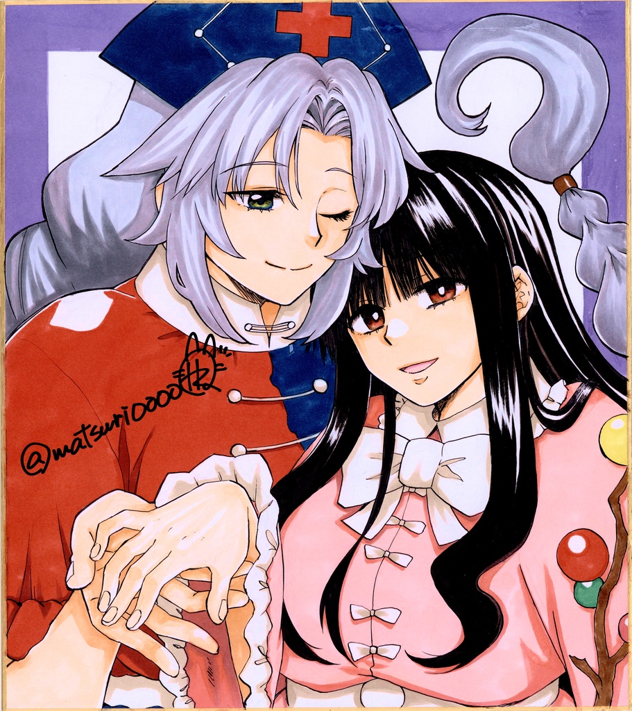 【moko様専用】東方project　八意永琳×蓬莱山輝夜　アナログ色紙