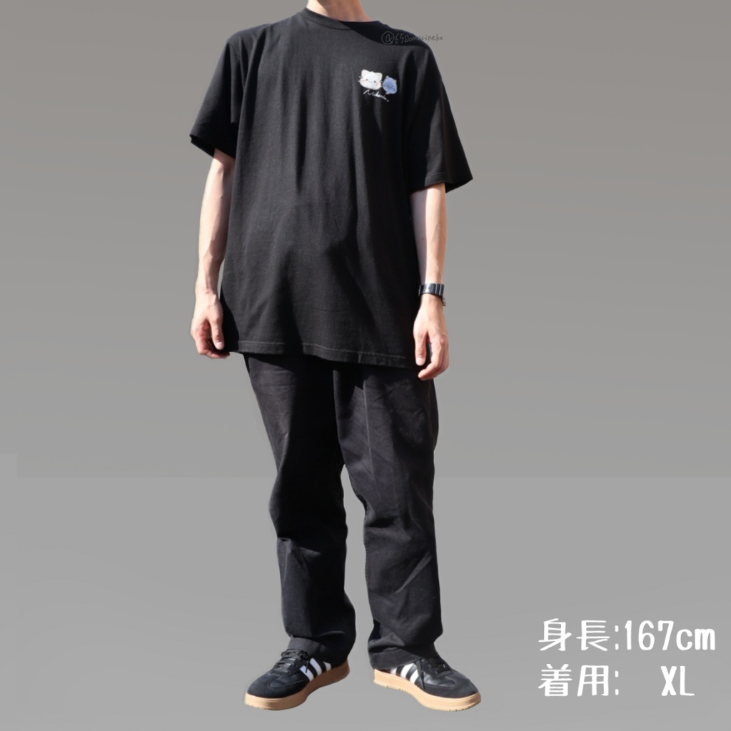 ぬけねこ黒Tシャツ