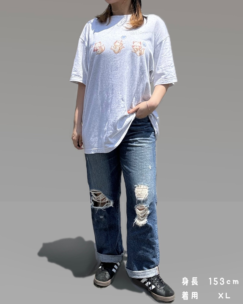 ぬけねこまったり両面Tシャツ