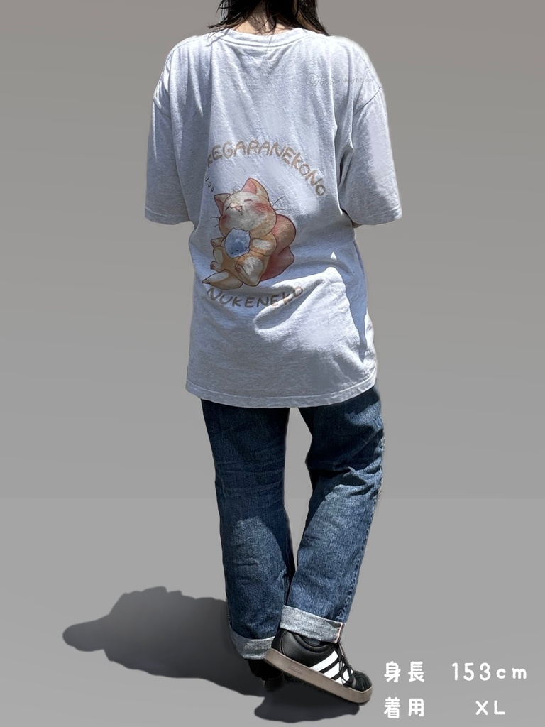 ぬけねこまったり両面Tシャツ