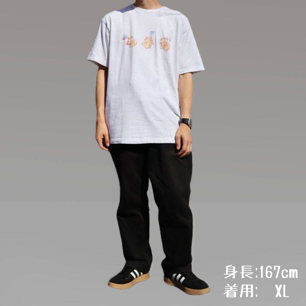 ぬけねこまったり両面Tシャツ