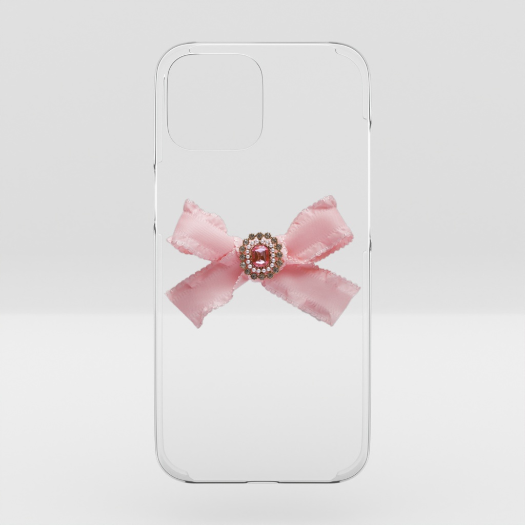 《pink》ribbon&bijou/クリアiPhoneケース