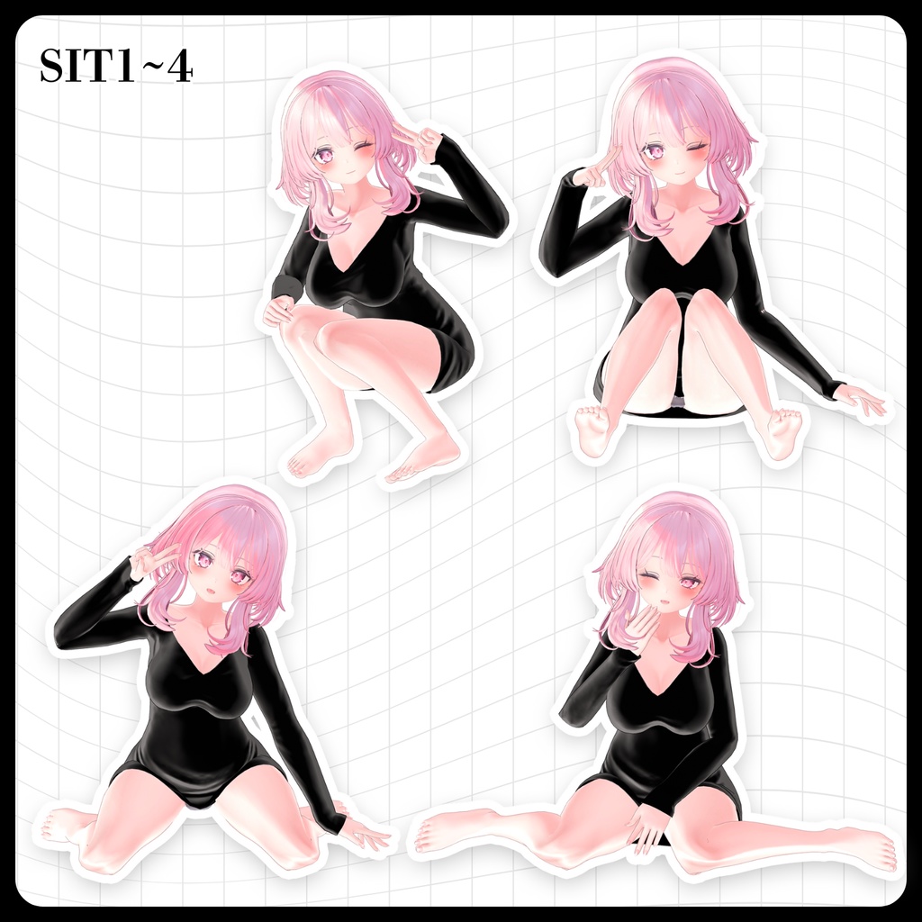 ☕【FREE】撮影向けPOSE Set 50種