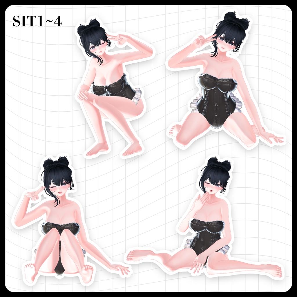 ☕【FREE】撮影向けPOSE Set 50種〘 ♡Misaki♡ 〙