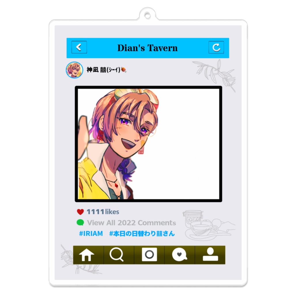 アクリルキーホルダー(SNS風) - 100 x 100 (mm)