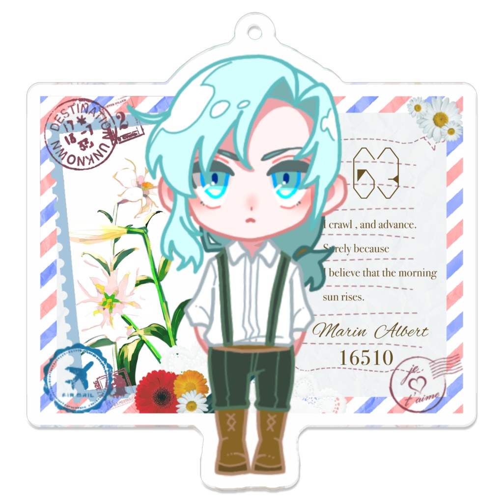 手紙風アクキー(マリンver.)