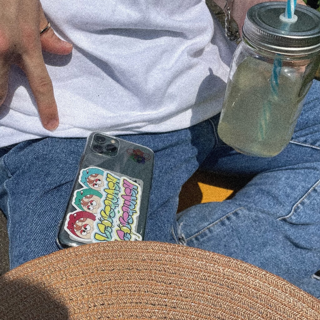 LE🍋NSQUASHステッカー Pinkyellow