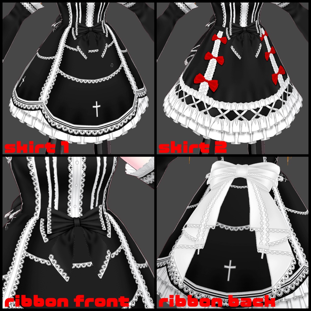 【VRiod】ゴシックロリータ服セット1【カスタムアイテム】