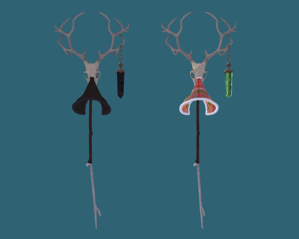 【オリジナル3Dモデル】鹿骨の杖