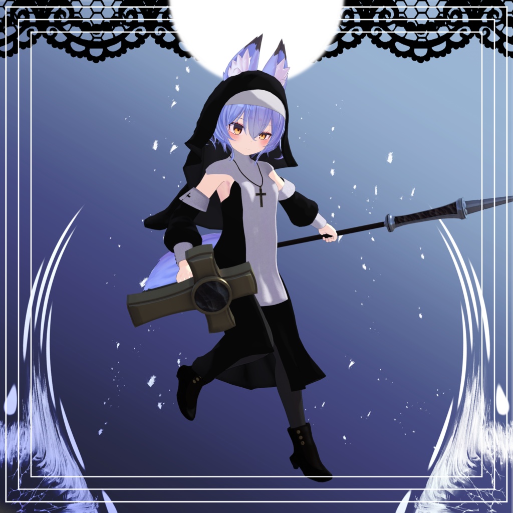 【幽狐族のお姉様専用衣装】修道服+杖