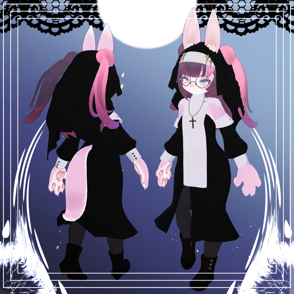 【ノクタニカ専用衣装】修道服+メイス