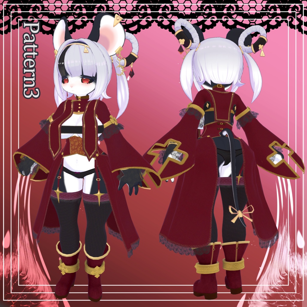 【陶姐専用衣装】ゴシック風クレリック+武器(杖+鎖)