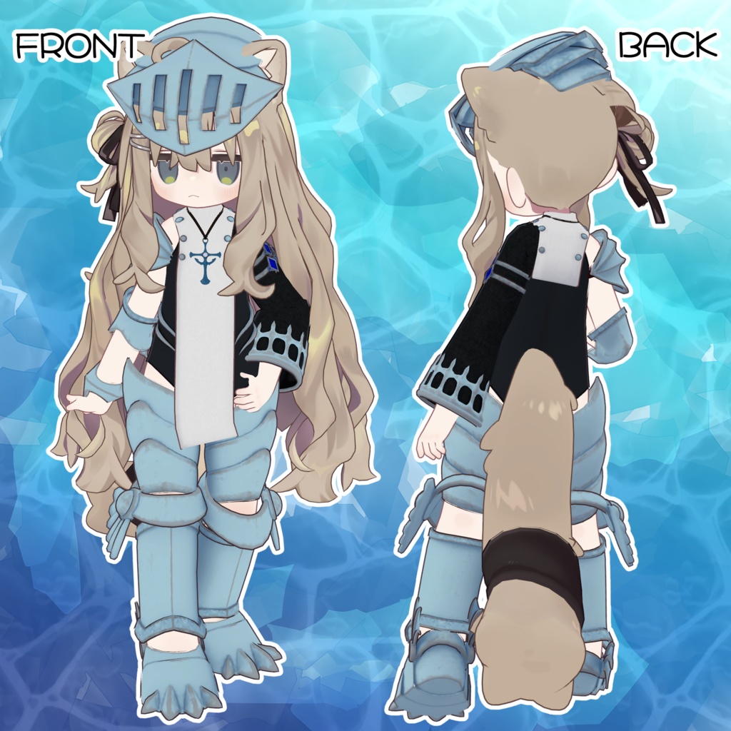 【まめひなた・キプフェル対応衣装】鎧・ワダツミの騎士/潮汐の槍