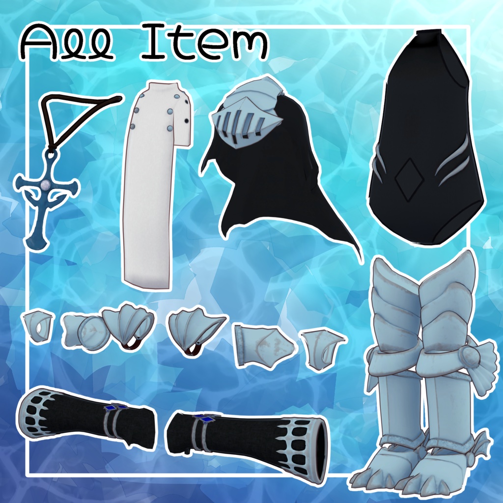 【まめひなた・キプフェル対応衣装】鎧・ワダツミの騎士/潮汐の槍