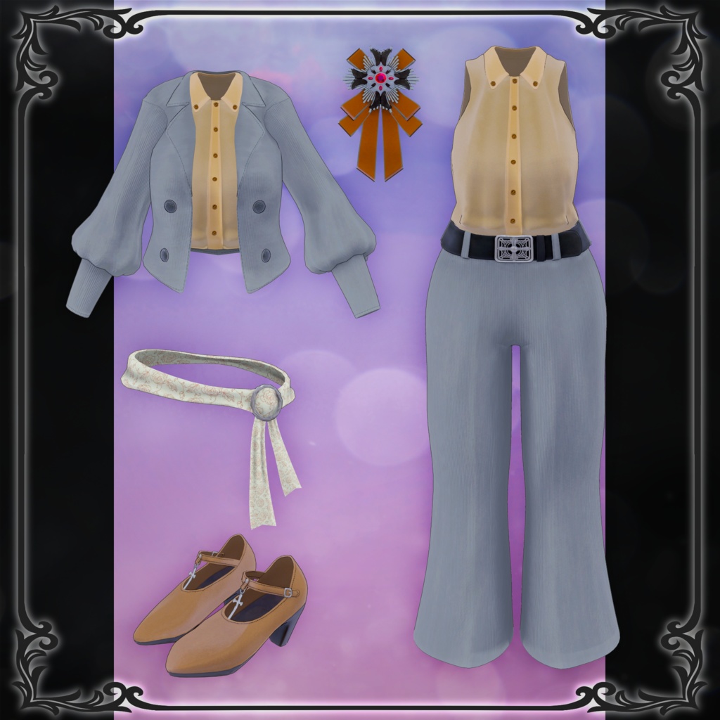 【4アバター対応】カジュアルスーツ「Cross Silhouette」