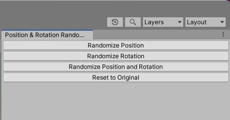【位置・回転を瞬時にランダム化できるUnityエディタ拡張】Position Rotation Randomizer